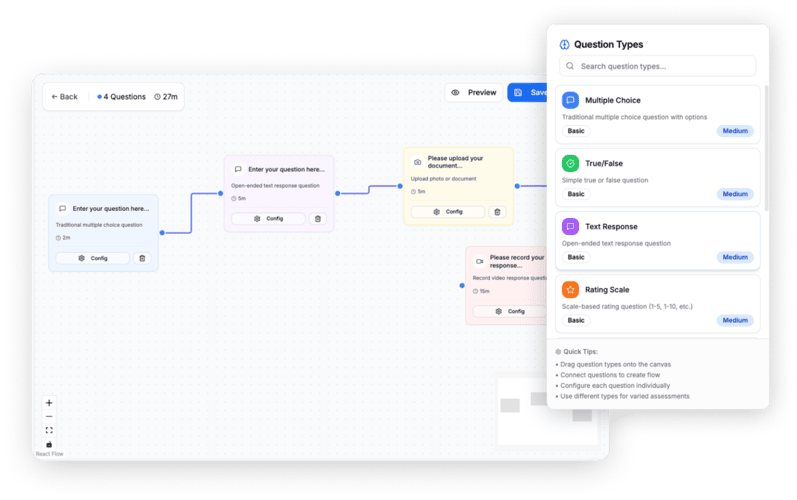 Assessment Builder Interface Screenshot
